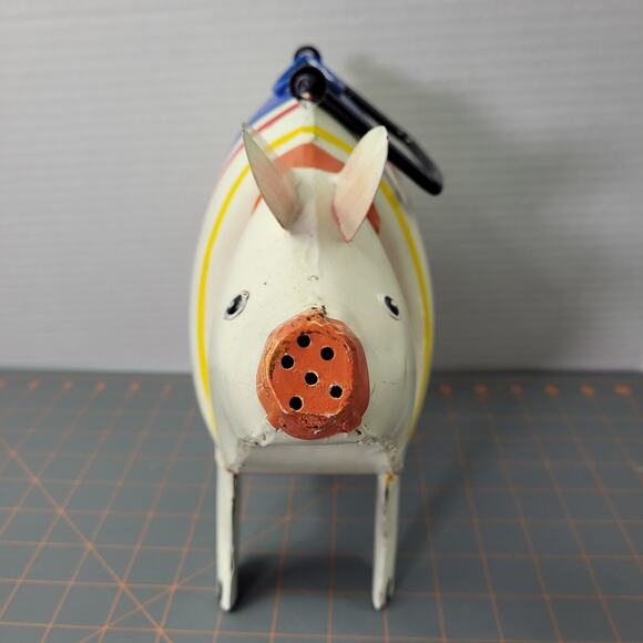 Scooter the Pig Metal Novelty Watering Can Garden Decor - Picture 2 of 11